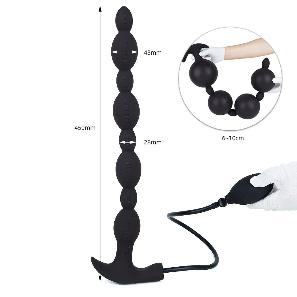 Inflatable Silicone Anal Plug with Bulb Pump - Tarisss Sex Toy Store