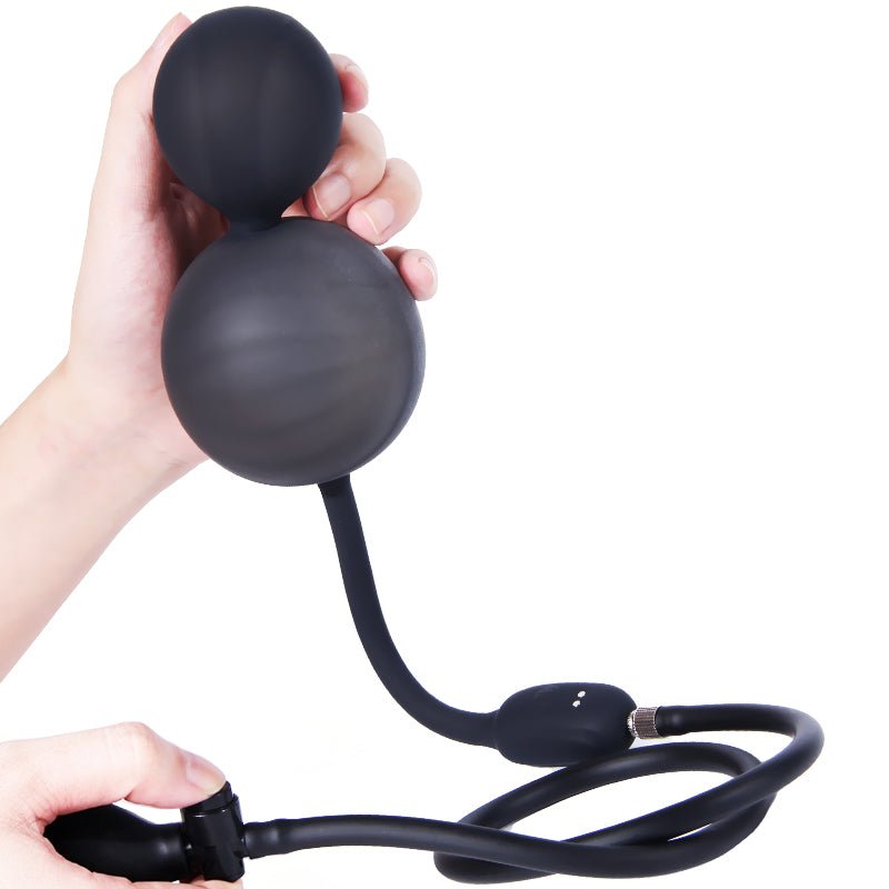 Inflatable Silicone Anal Plug with Expandable Dual Beads, Remote Control Large Butt Plug Prostate Massager with Flexible Stem, Training Dilator Toy - Tarisss Sex Toy Store