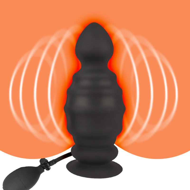 Inflatable Silicone Dildo with Textured Shaft & Strong Suction Base - Tarisss Sex Toy Store
