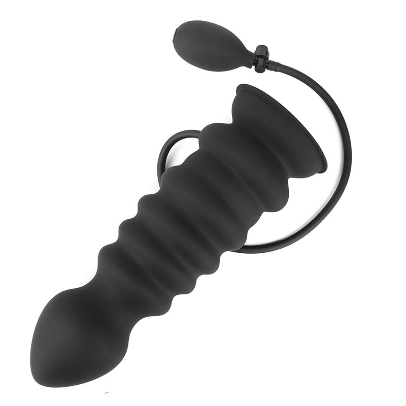 Inflatable Silicone Dildo with Textured Shaft & Strong Suction Base - Tarisss Sex Toy Store