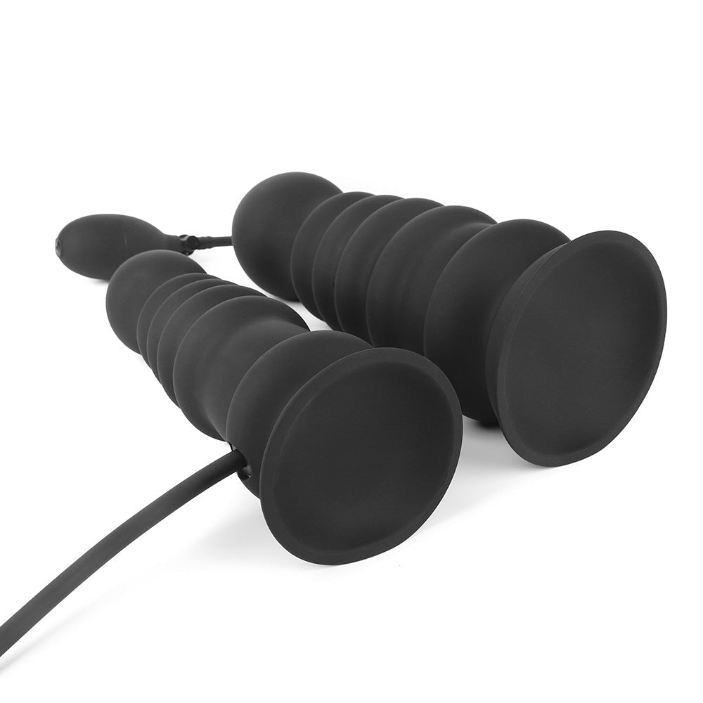 Inflatable Silicone Dildo with Textured Shaft & Strong Suction Base - Tarisss Sex Toy Store