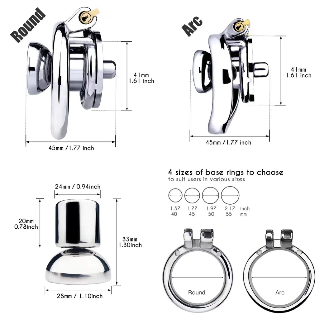 Inverted Chastity Cage With Detachable Dildo – Adjustable Penis Lock
