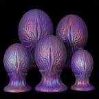 Iridescent Textured Silicone Anal Plug with Wide Base - Tarisss Sex Toy Store