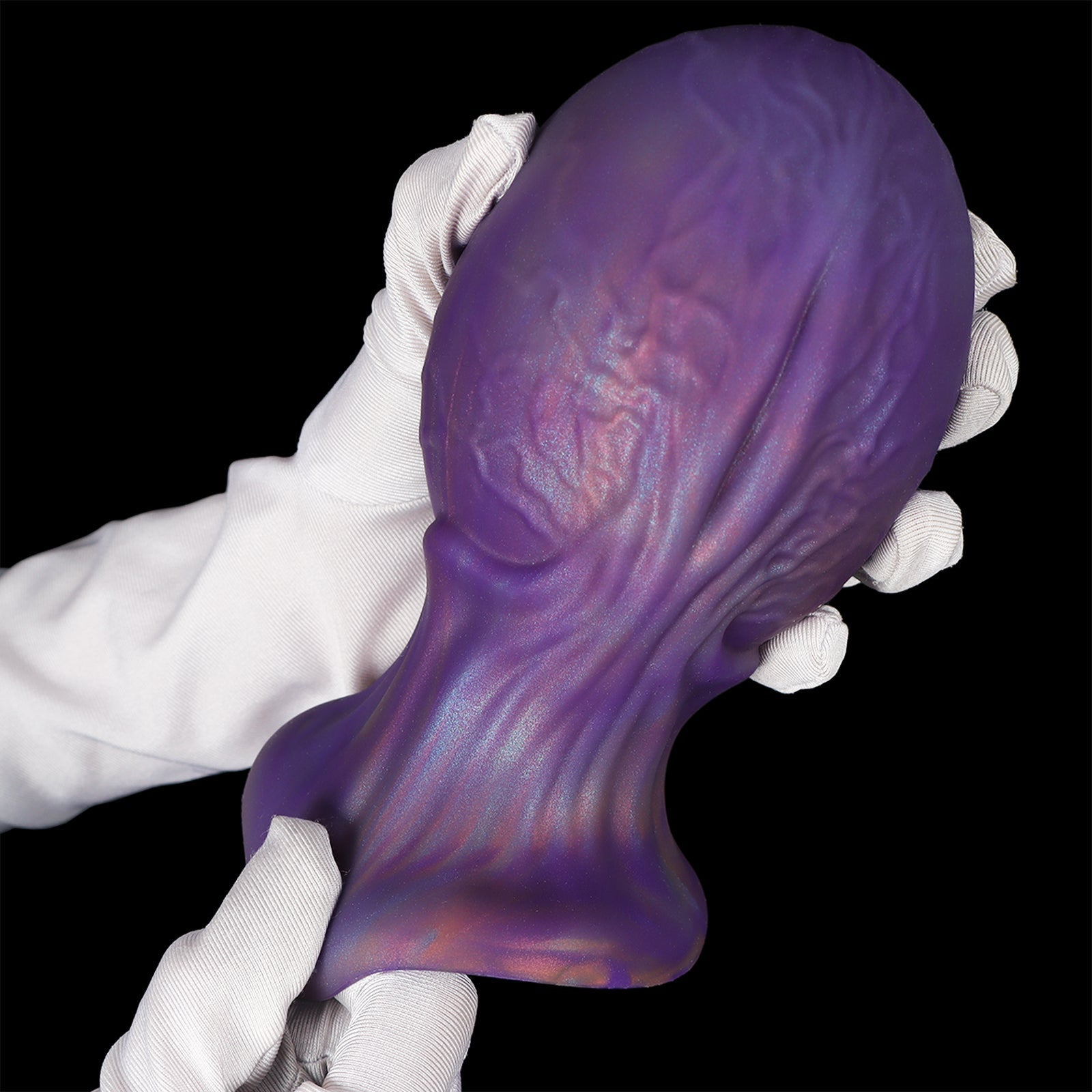 Iridescent Textured Silicone Anal Plug with Wide Base - Tarisss Sex Toy Store