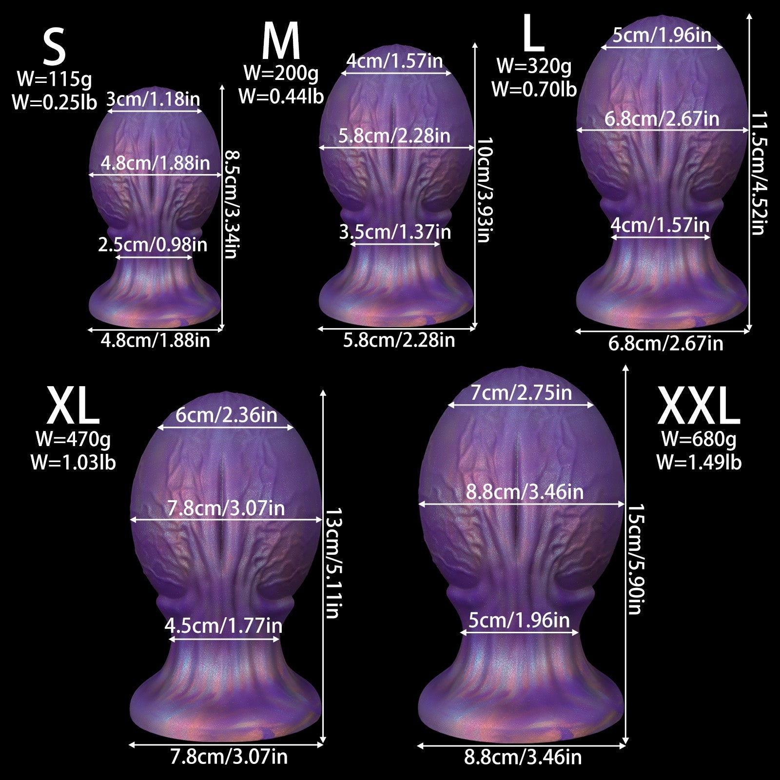 Iridescent Textured Silicone Anal Plug with Wide Base - Tarisss Sex Toy Store