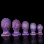 Iridescent Textured Silicone Anal Plug with Wide Base - Tarisss Sex Toy Store