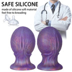 Iridescent Textured Silicone Anal Plug with Wide Base - Tarisss Sex Toy Store