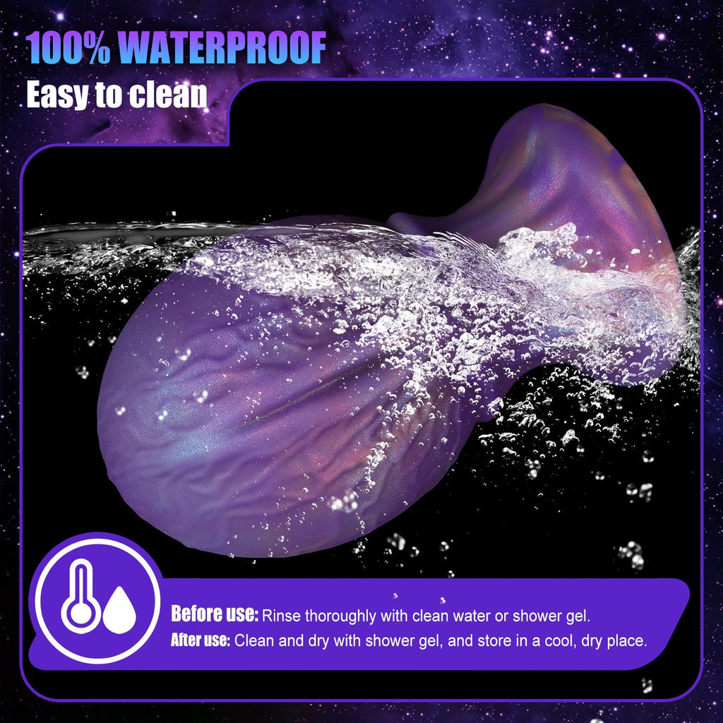 Iridescent Textured Silicone Anal Plug with Wide Base - Tarisss Sex Toy Store