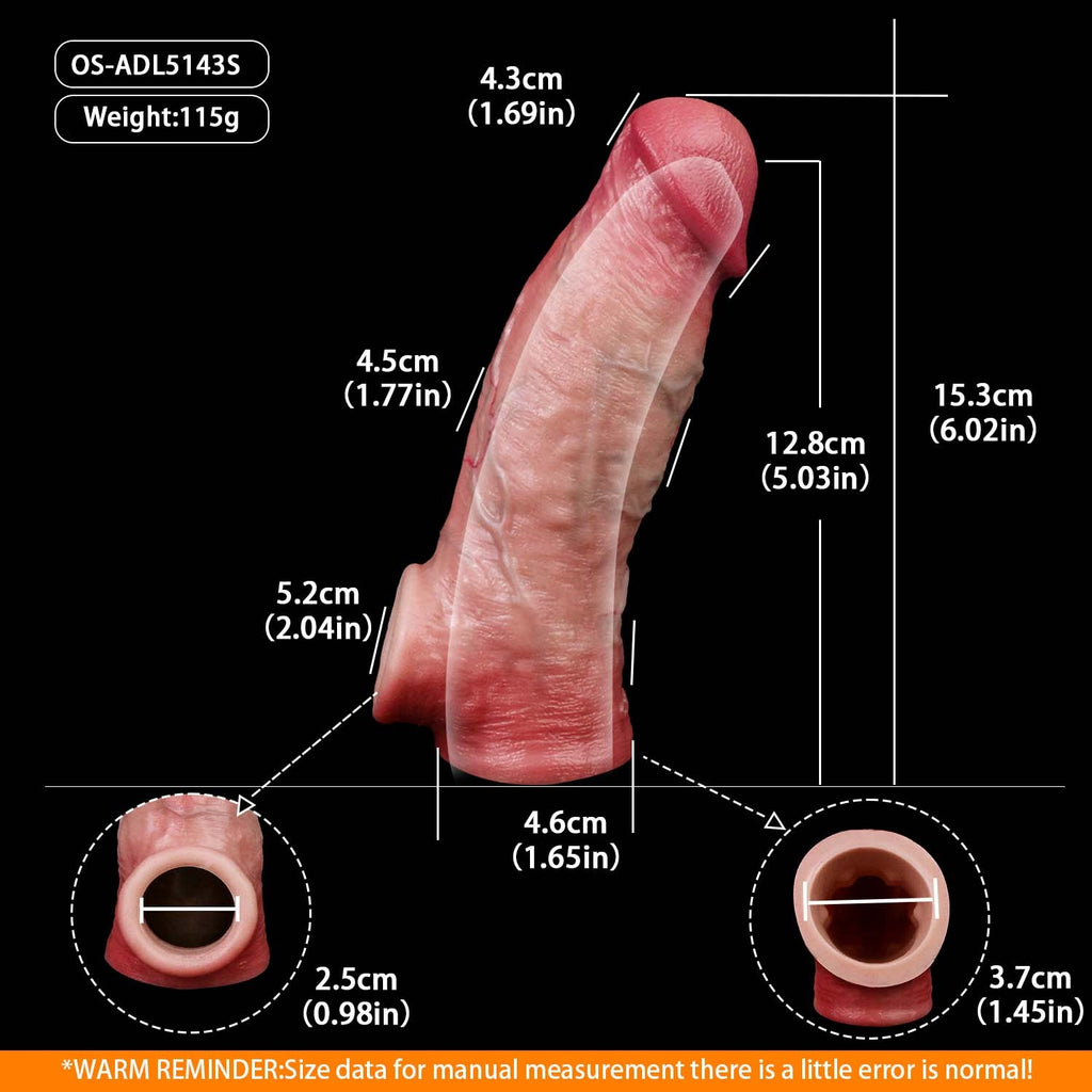 Muscle-Flex Realistic Silicone Cock Sleeve — Dual-Channel Stimulation & Testicle Lock Ring for Men Who Want to Last Longer