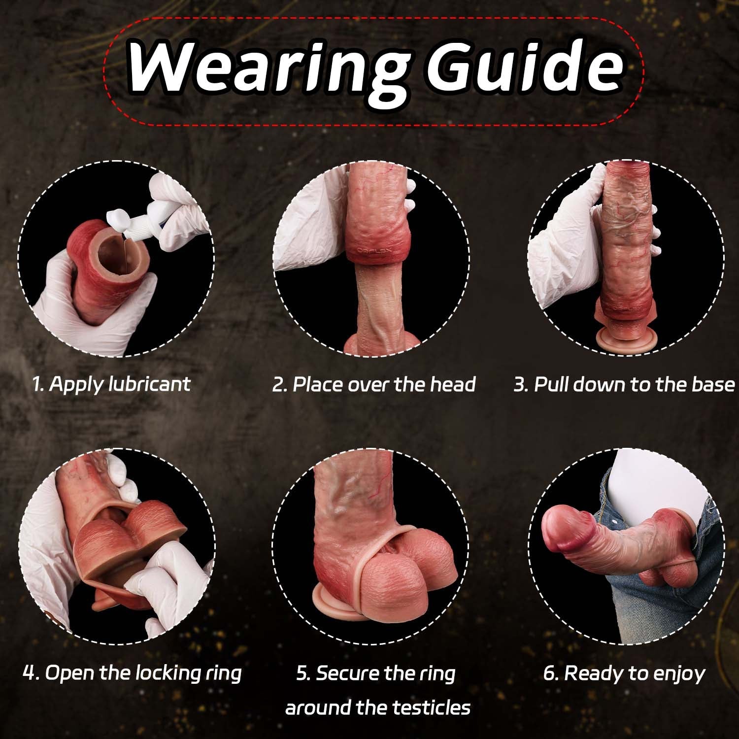 Muscle-Flex Realistic Silicone Cock Sleeve — Dual-Channel Stimulation & Testicle Lock Ring for Men Who Want to Last Longer