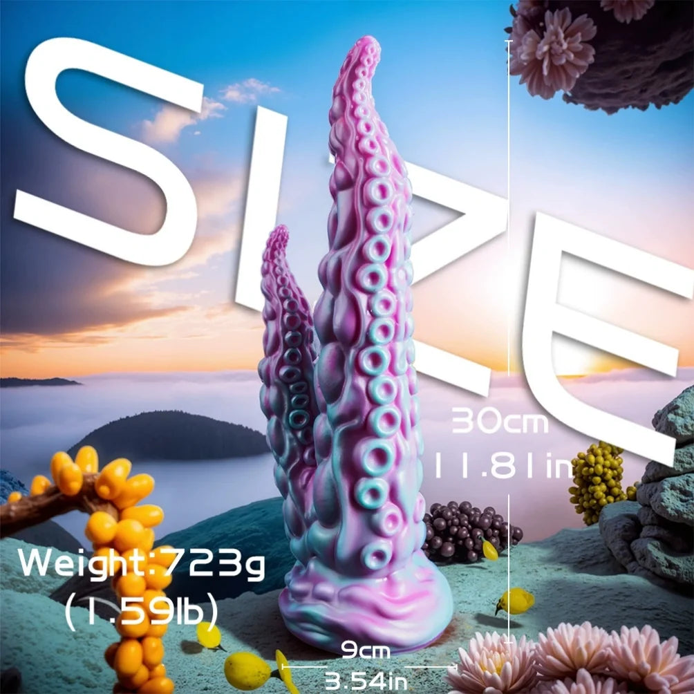 Tentacle Double-Ended Dildo – Platinum Silicone Octopus Fantasy Toy for Dual Penetration | Domlust