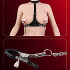 Bettie Bondage Chest Nipple Clamps Set – Leather Strap-On BDSM Kinky Sex Toy for Women