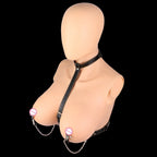 Bettie Bondage Chest Nipple Clamps Set – Leather Strap-On BDSM Kinky Sex Toy for Women