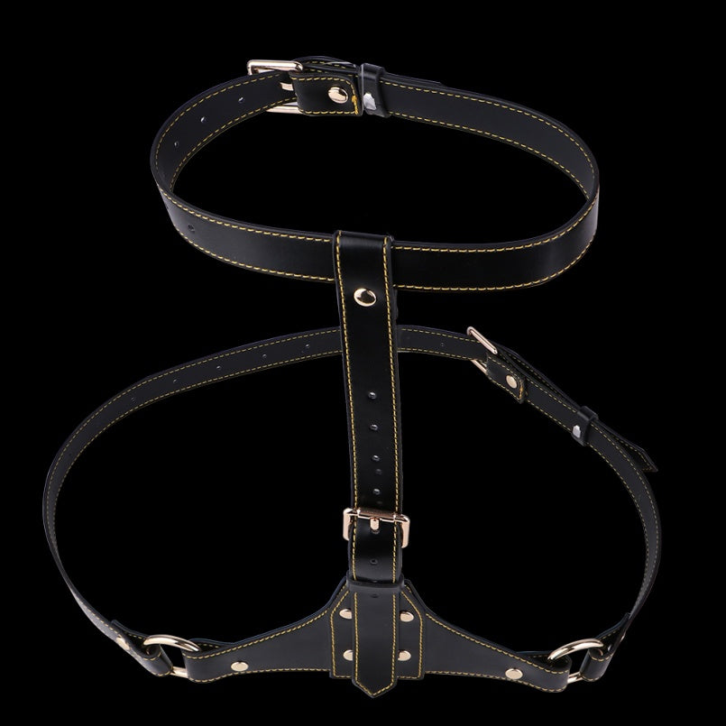 Bettie Bondage Chest Nipple Clamps Set – Leather Strap-On BDSM Kinky Sex Toy for Women
