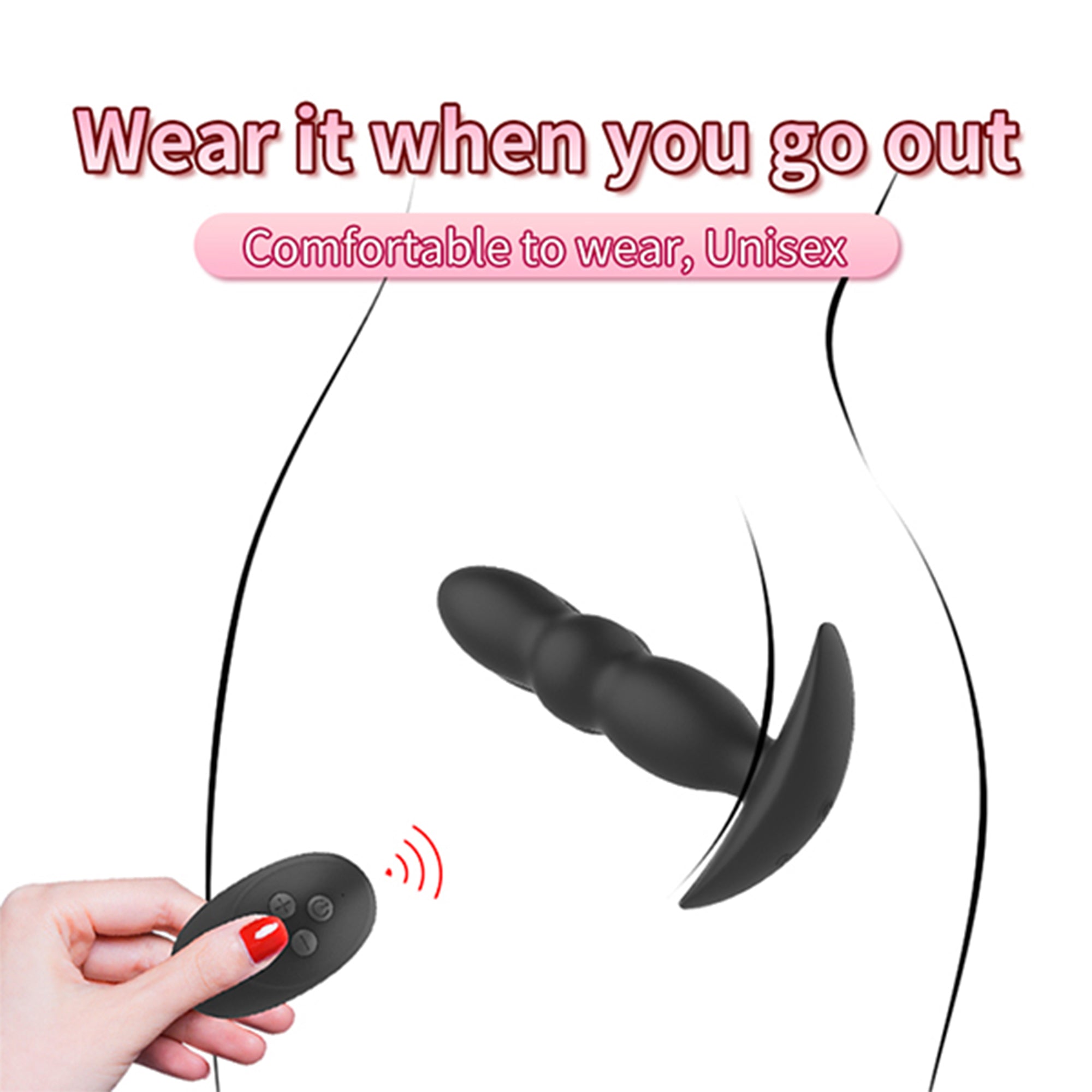 Remote Controlled Thrusting Dildo Butt Plug - Vibrating Anal Plug for Men Women