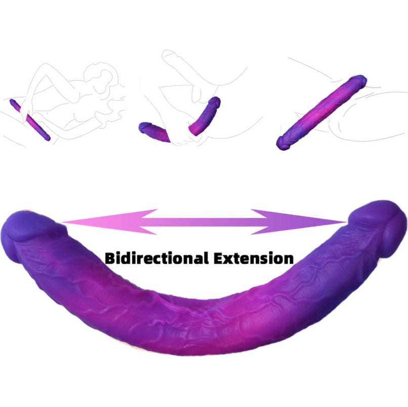Double Ended Dildo | 11 Inch Flexible Platinum Silicone Shared Pleasure – Domlust