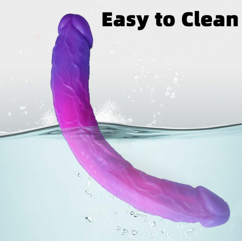 Double Ended Dildo | 11 Inch Flexible Platinum Silicone Shared Pleasure – Domlust