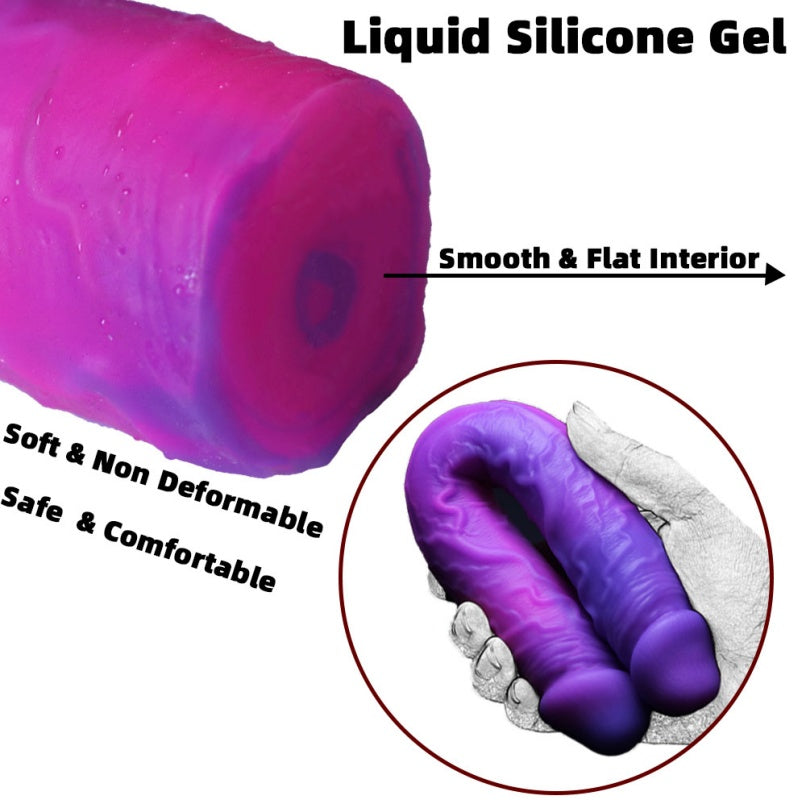 Double Ended Dildo | 11 Inch Flexible Platinum Silicone Shared Pleasure – Domlust