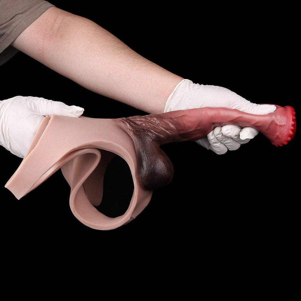Domlust Horse Cock Sleeve Panty | Platinum Silicone Penis Sleeve Underwear for ED