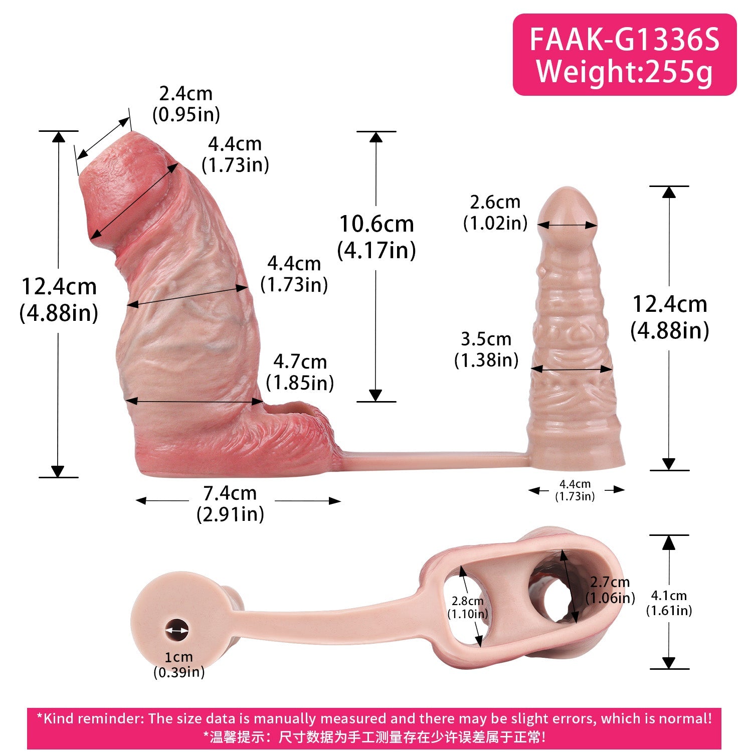 Realistic Silicone Cock Sleeve with Vibrating Butt Plug — Penis Extender & Prostate Massager Set for Men