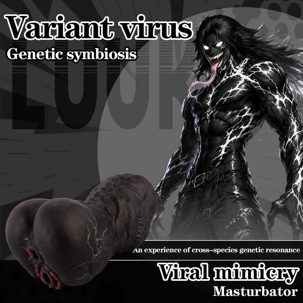 Alien Torso Fantasy Pocket Pussy – Venom Symbiote Dual-Channel Silicone Masturbator for Male Sex Toys