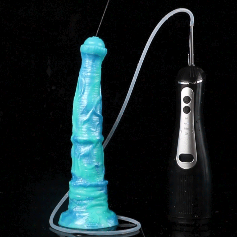 Ashura the Emberbound Awakener — Squirting Horse Dildo with Electric Water Blaster | Fantasy Ejaculating Dildo in Platinum Silicone