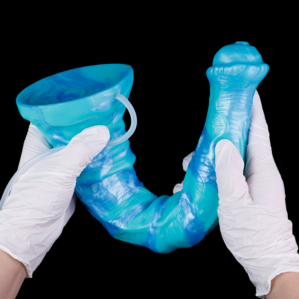 Ashura the Emberbound Awakener — Squirting Horse Dildo with Electric Water Blaster | Fantasy Ejaculating Dildo in Platinum Silicone
