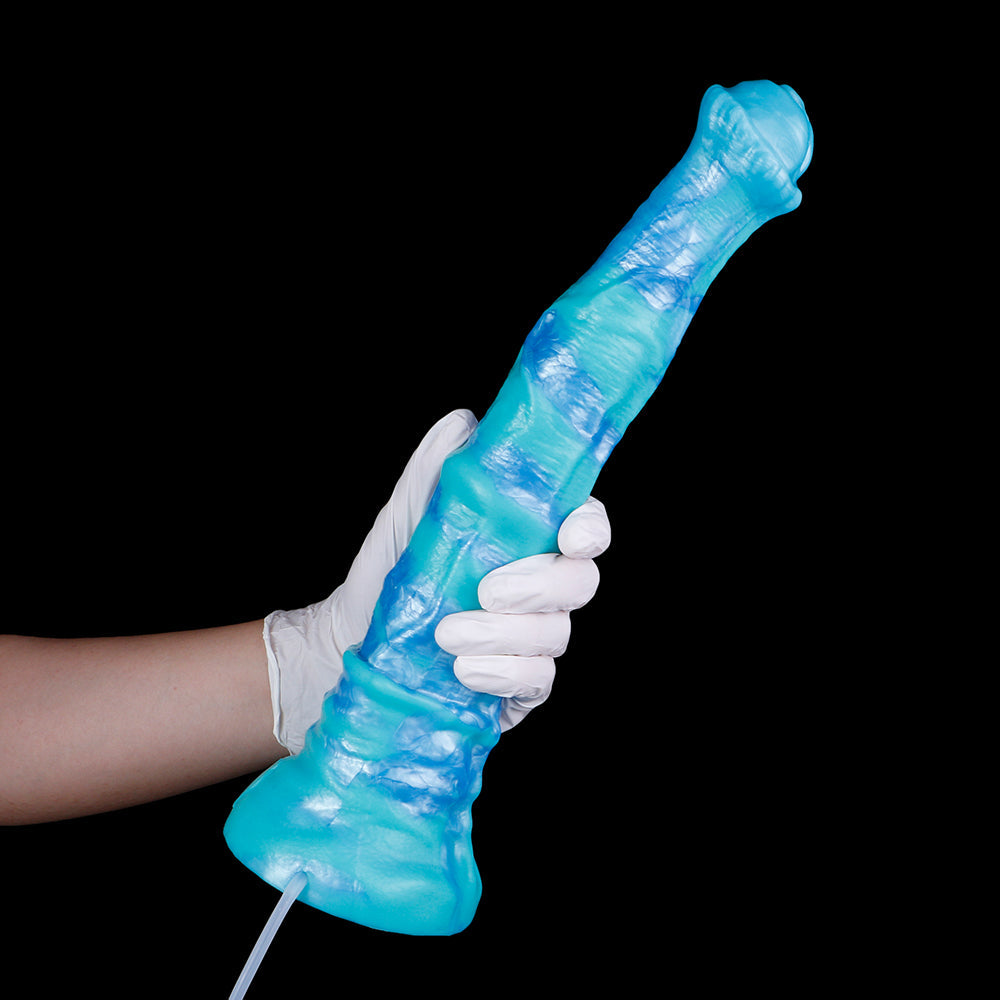 Ashura the Emberbound Awakener — Squirting Horse Dildo with Electric Water Blaster | Fantasy Ejaculating Dildo in Platinum Silicone