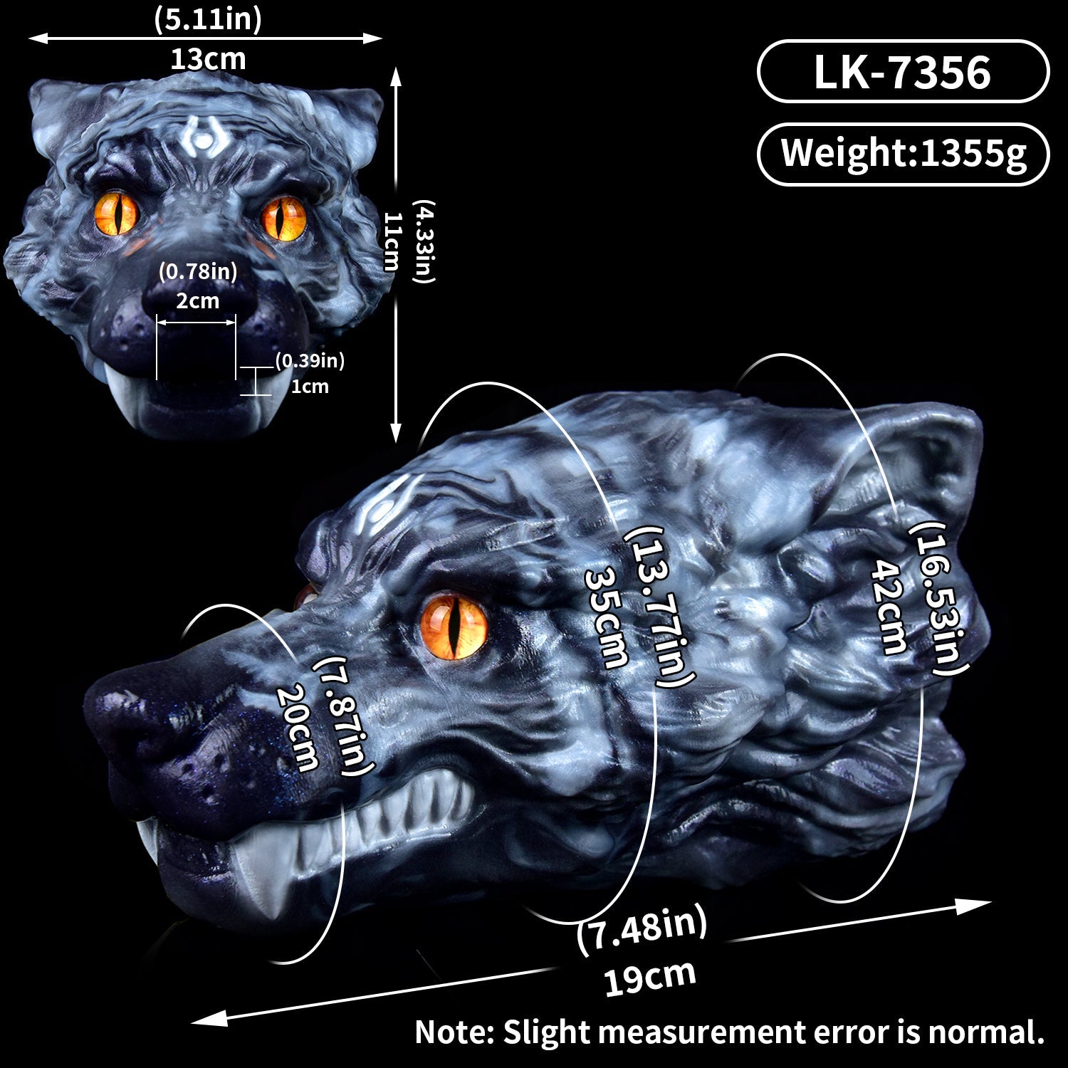 Phantom Wolf Head Alien Pussy Stroker — Silicone Fantasy Oral Masturbator for Men Who Crave the Wild