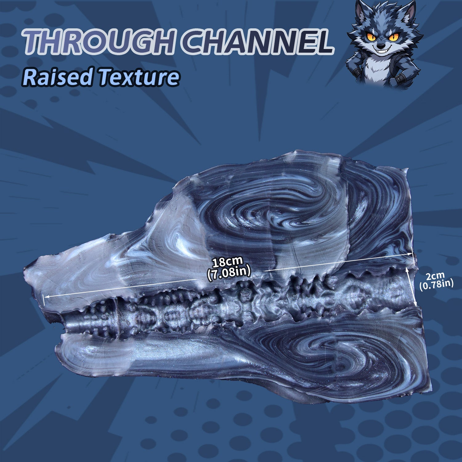 Phantom Wolf Head Alien Pussy Stroker — Silicone Fantasy Oral Masturbator for Men Who Crave the Wild