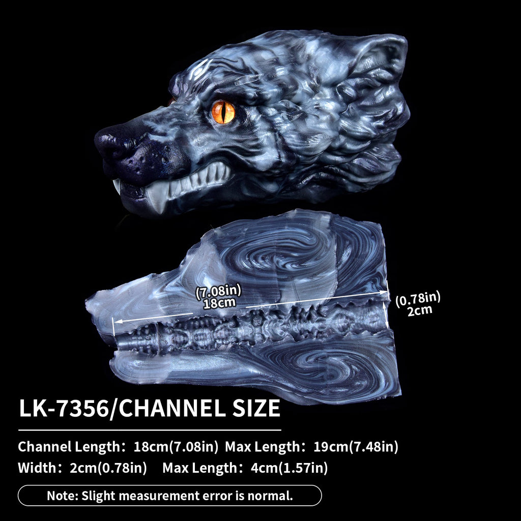 Phantom Wolf Head Alien Pussy Stroker — Silicone Fantasy Oral Masturbator for Men Who Crave the Wild