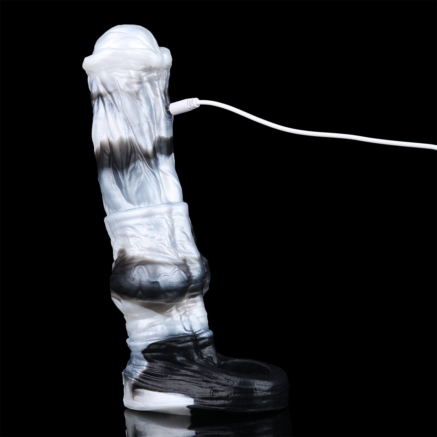 Fantasy Vibrating Horse Cock Sleeve – Platinum Silicone Penis Extender for Couples Sex Toys