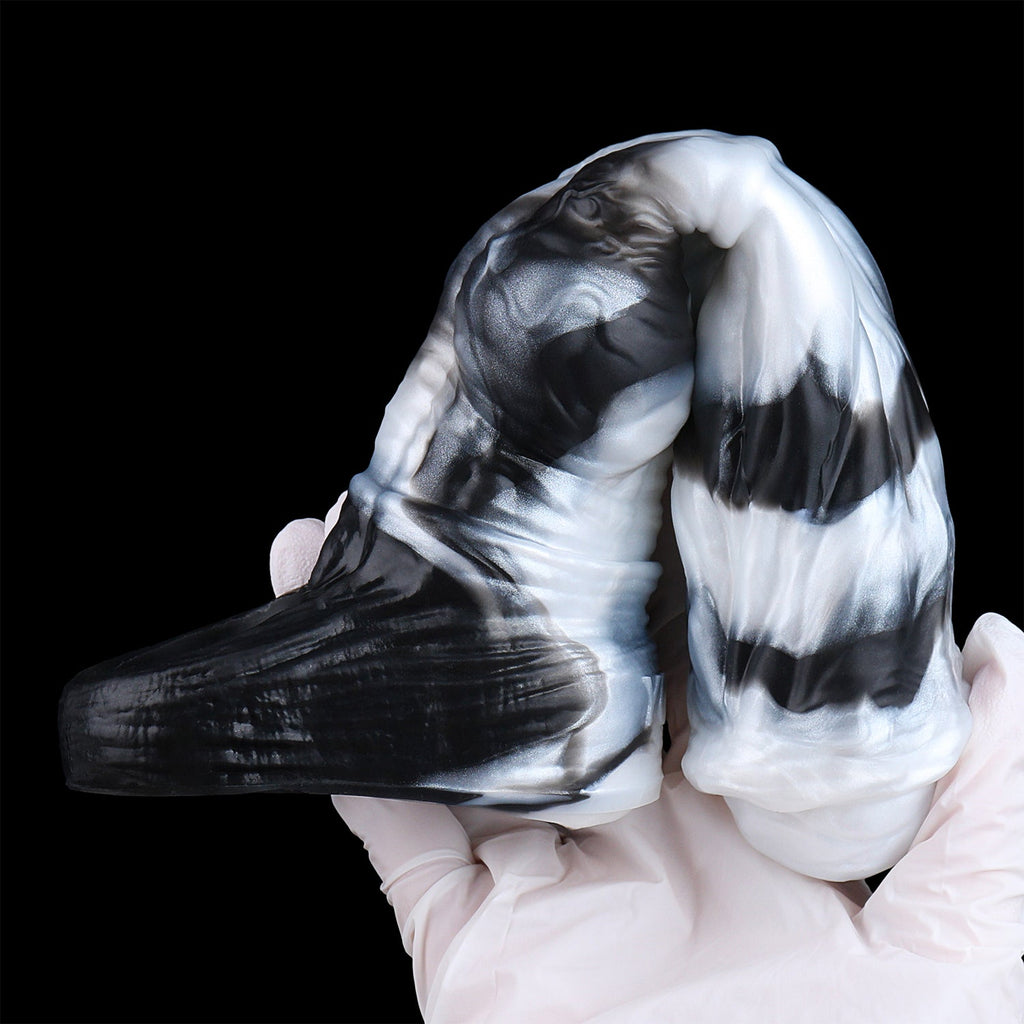 Fantasy Vibrating Horse Cock Sleeve – Platinum Silicone Penis Extender for Couples Sex Toys