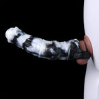 Fantasy Vibrating Horse Cock Sleeve – Platinum Silicone Penis Extender for Couples Sex Toys