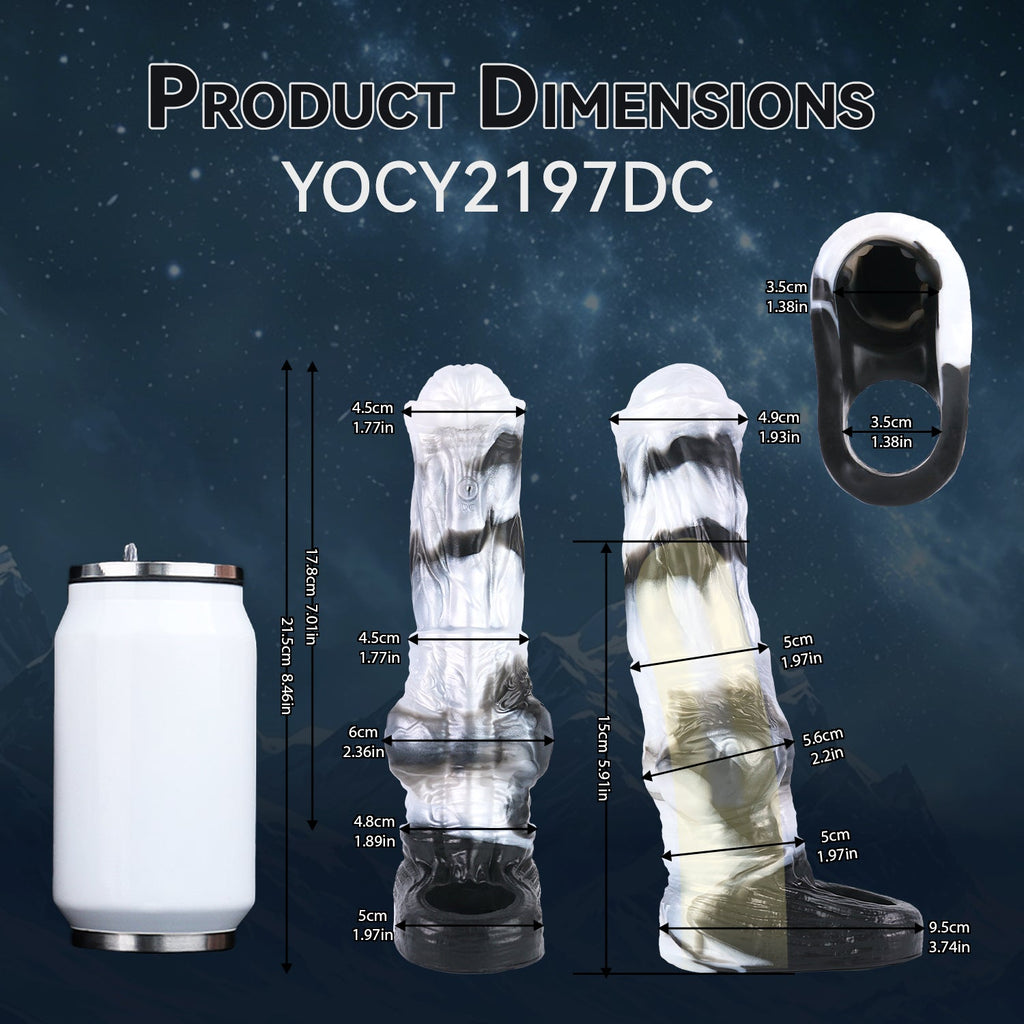 Fantasy Vibrating Horse Cock Sleeve – Platinum Silicone Penis Extender for Couples Sex Toys