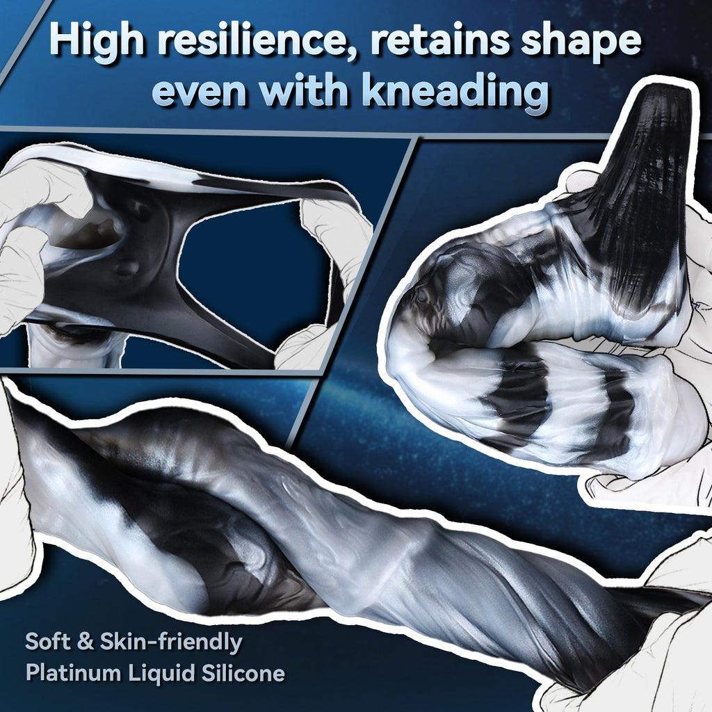Fantasy Vibrating Horse Cock Sleeve – Platinum Silicone Penis Extender for Couples Sex Toys