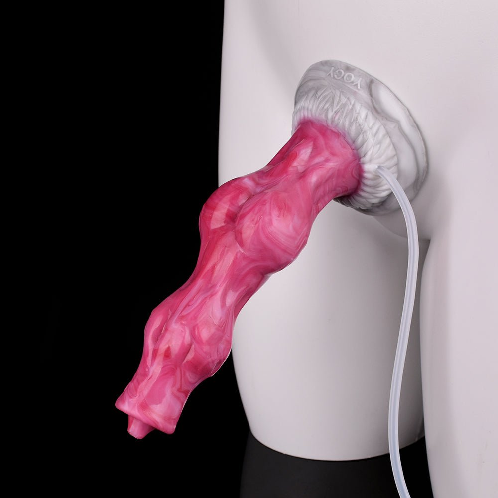 Knot - Style Squirting Dildo with Bulb Pump – Silicone Enema & Cleansing Toy - Tarisss Sex Toy Store