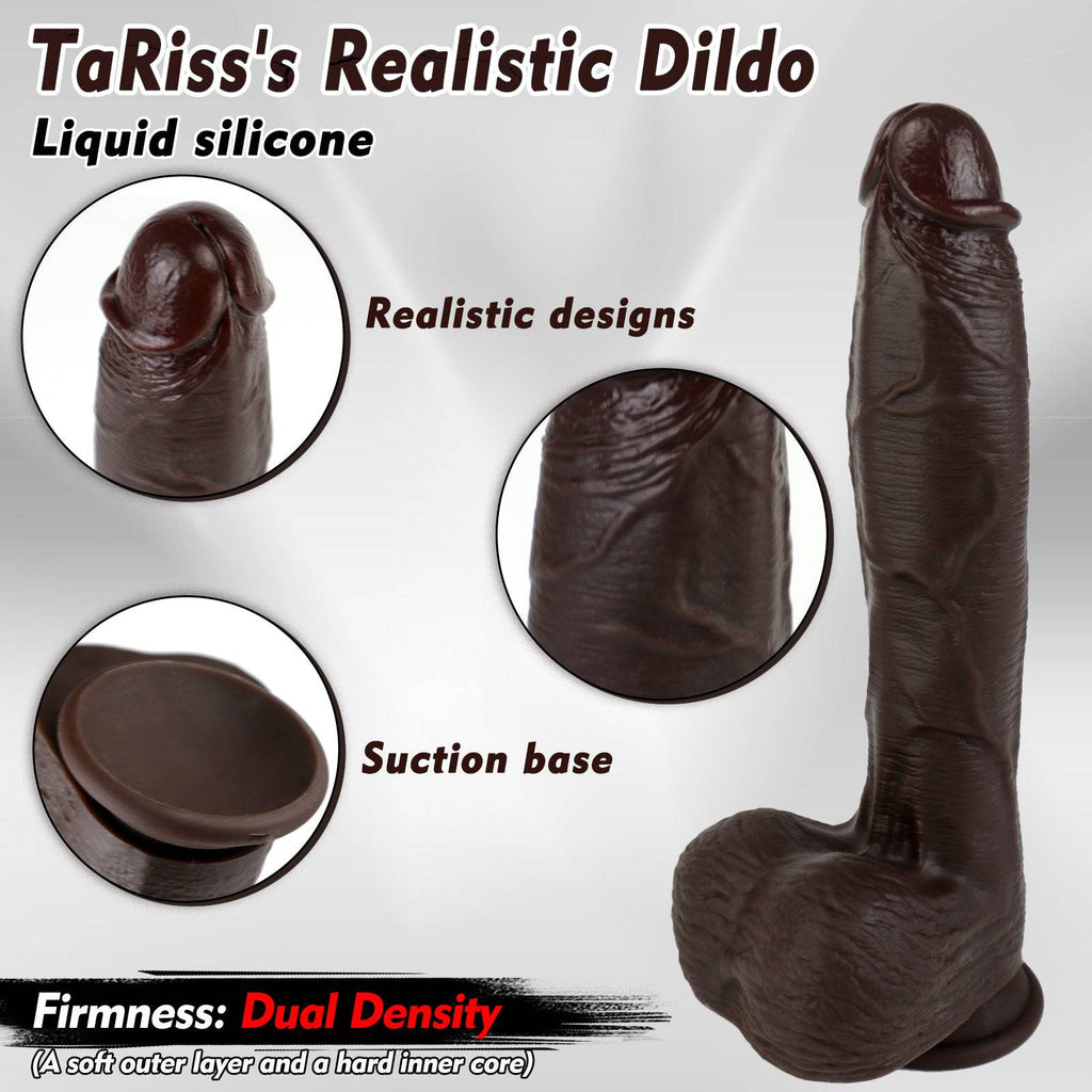Kodiak 10 Inch Realistic Black Dual Density Dildo - Tarisss Sex Toy Store