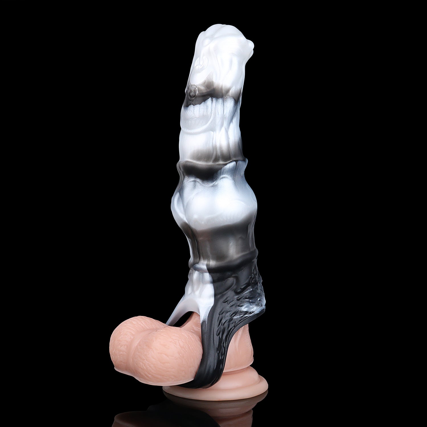 Wild Stallion Fantasy Vibrating Cock Sleeve – Platinum Silicone Penis Extender with Remote | Domlust