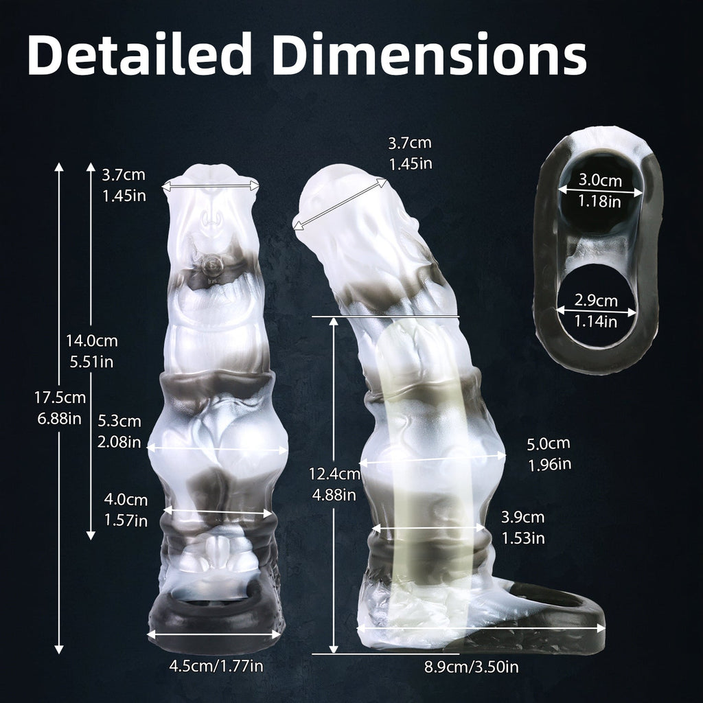 Wild Stallion Fantasy Vibrating Cock Sleeve – Platinum Silicone Penis Extender with Remote | Domlust