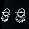 Bell-Drop Ring Nipple Clamps with Hanging Bells — Adjustable Spring Clamp for Sensory BDSM Play