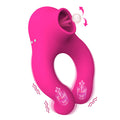 Tongue Licking Oral Sex Vibrator - Penis Cock Ring Clit Sucking Couple Sex Toys Stimulator