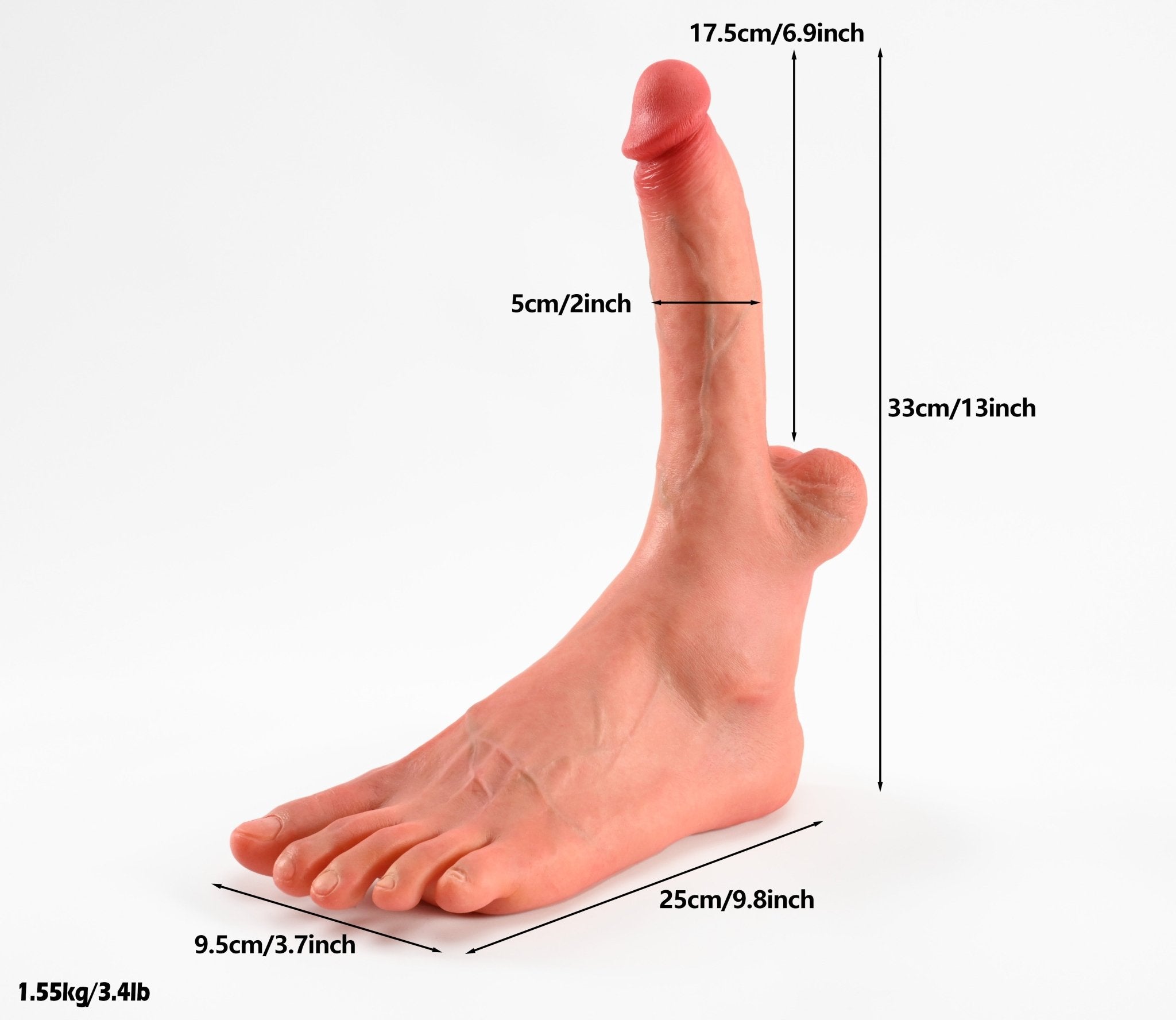 Lifelike Silicone Male Foot Dildo with Large 13-Inch Shaft - Tarisss Sex Toy Store
