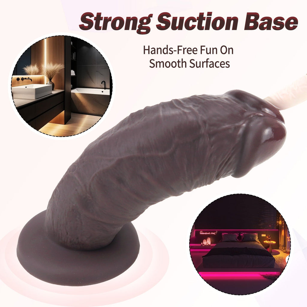 Lifelike Thick Head Huge Realistic Silicone Dildo with Suction Cup - Tarisss Sex Toy Store