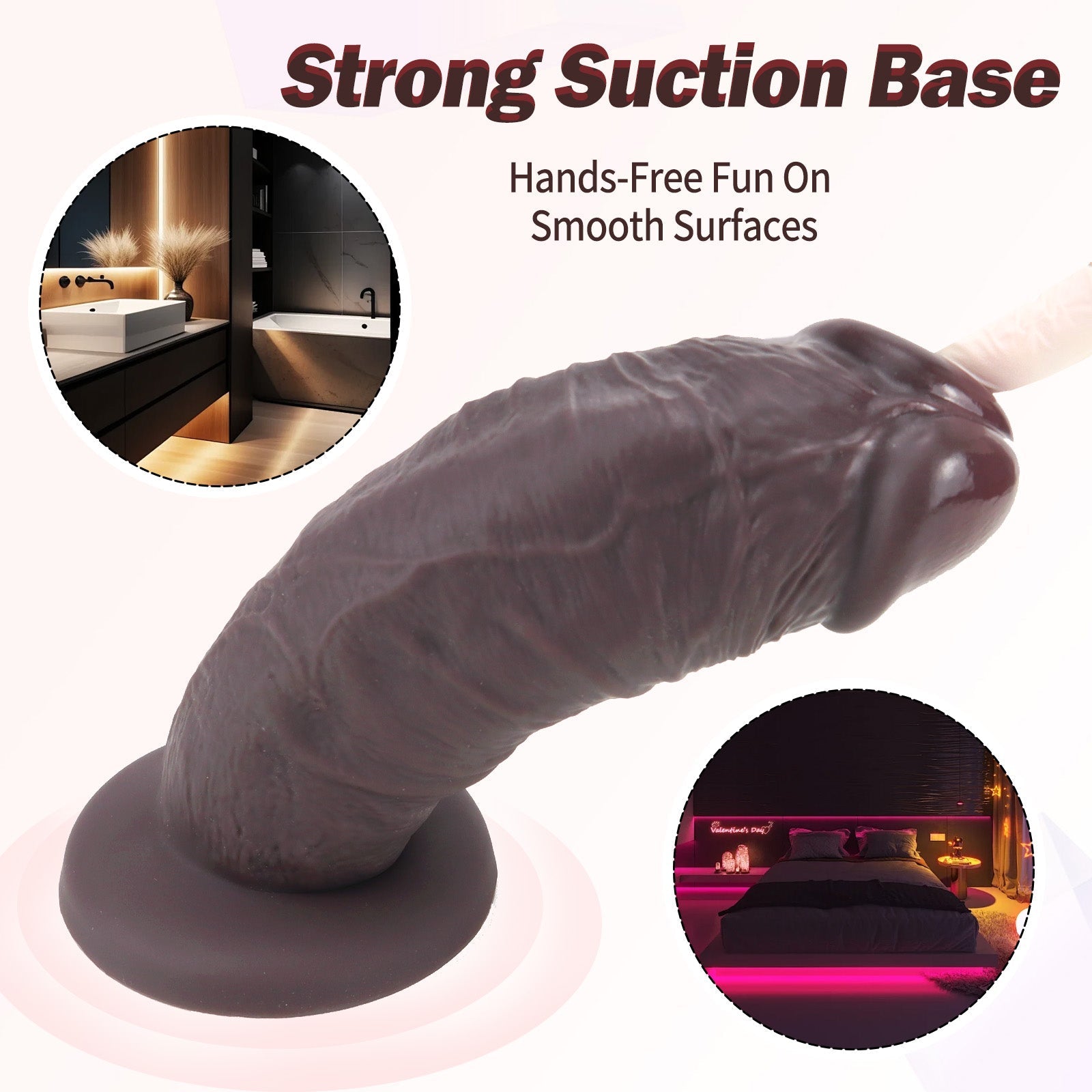 Lifelike Thick Head Huge Realistic Silicone Dildo with Suction Cup - Tarisss Sex Toy Store
