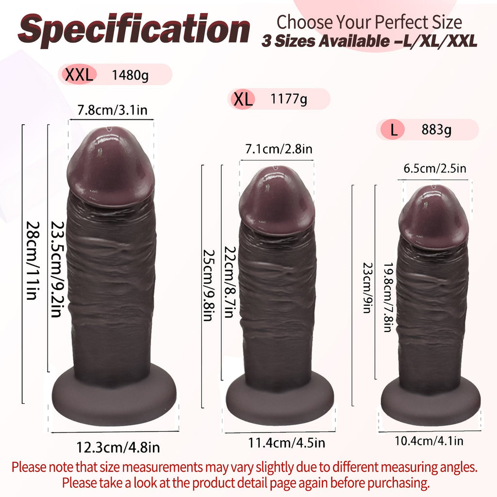 Lifelike Thick Head Huge Realistic Silicone Dildo with Suction Cup - Tarisss Sex Toy Store