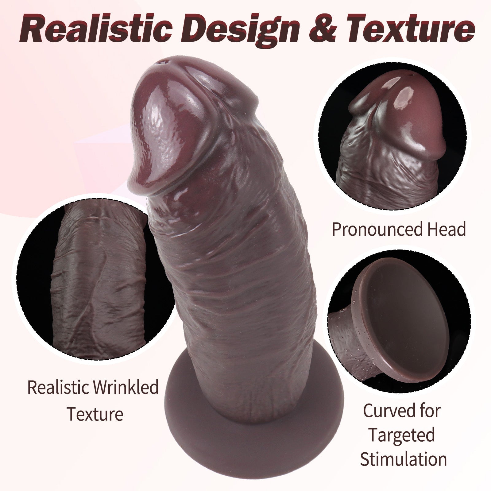 Lifelike Thick Head Huge Realistic Silicone Dildo with Suction Cup - Tarisss Sex Toy Store