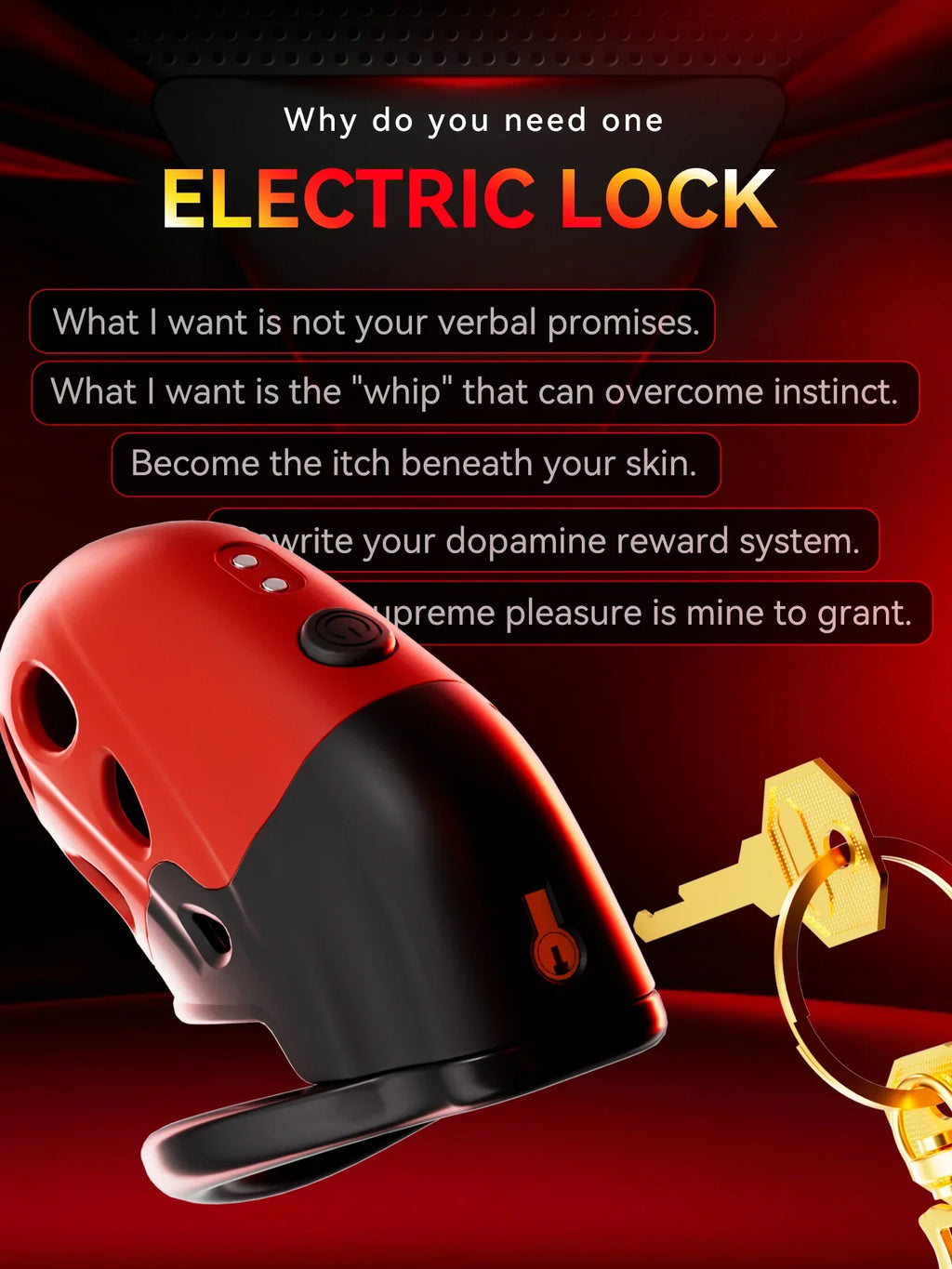 Retractable Electric Shock & Vibrating Chastity Cage