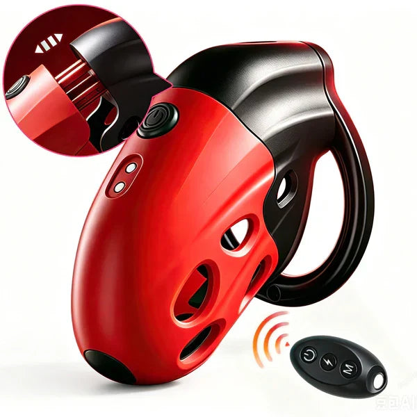 Retractable Electric Shock & Vibrating Chastity Cage