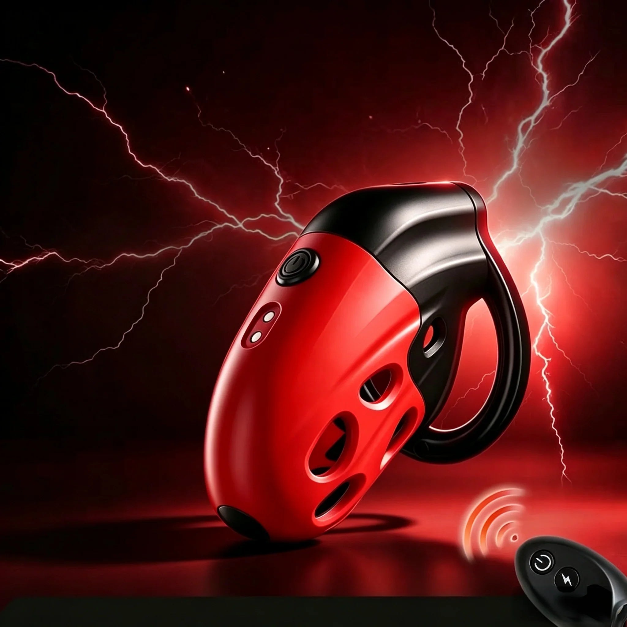 Retractable Electric Shock & Vibrating Chastity Cage